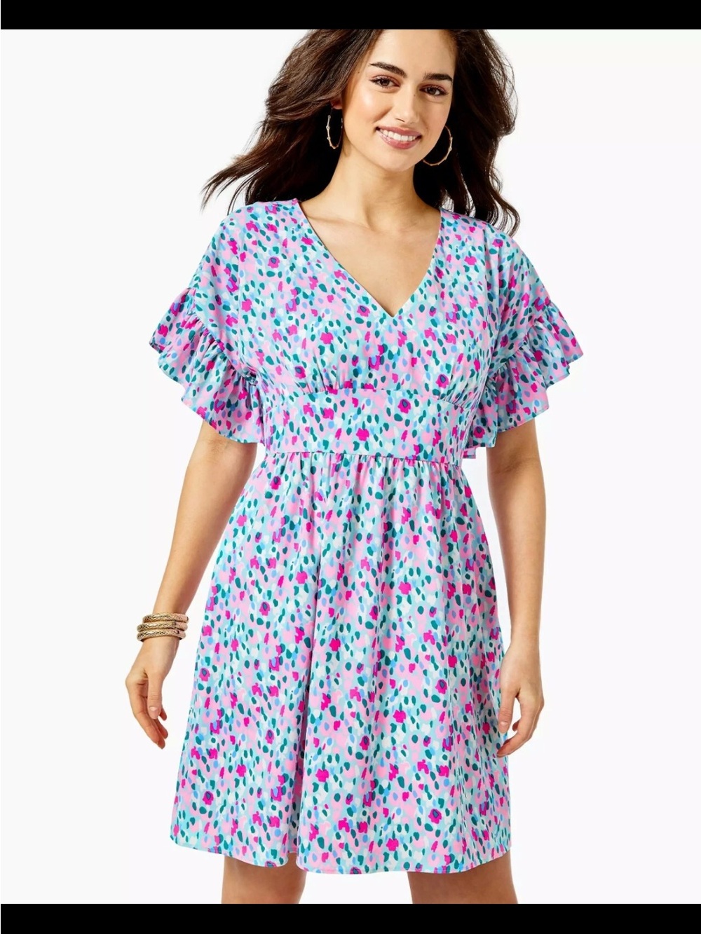 Lilly Pulitzer Blaire stretch dress hottie Dottie multi print size